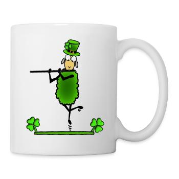 Schaf joue de la flûte - Mug blanc - blanc - Droite