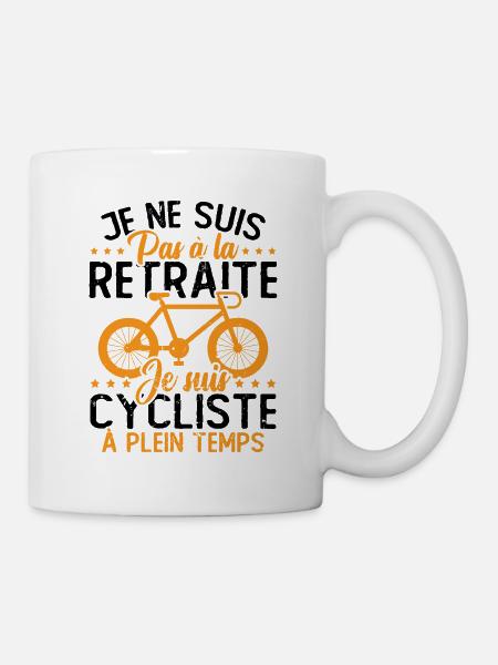 Pas à la retraite je suis cycliste à temps plein - Mug blanc - blanc
