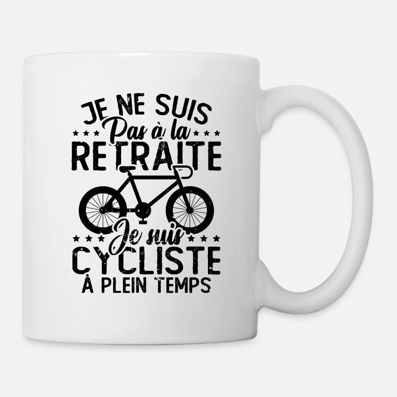 Pas à la retraite je suis cycliste à temps plein - Mug blanc - blanc