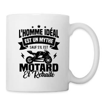 Motard Et Retraité - Mug blanc - blanc - Droite