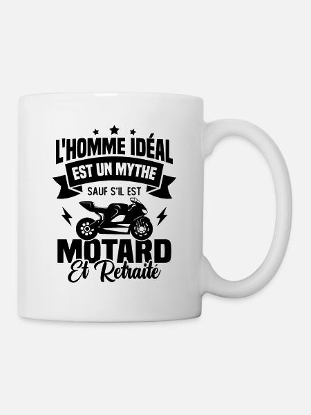 Motard Et Retraité - Mug blanc - blanc