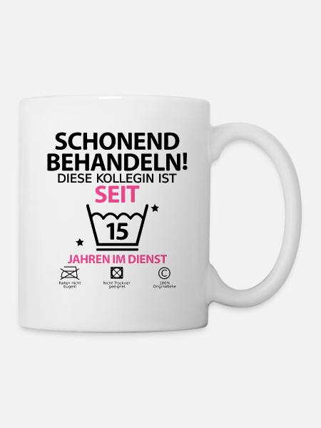 15 jähriges Jubiläum firmenjubiläum Kollegin - Tasse - Weiß