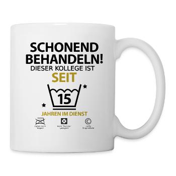 15 jähriges Jahre Jubiläum Firmenjubiläum kollege - Tasse - Weiß - Rechts