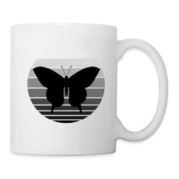 Shirt with Retro Vintage Butterfly Summer - Mug - white - Right
