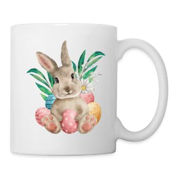 Aquarell-osterhase Und -eier - Tasse - Weiß - Rechts