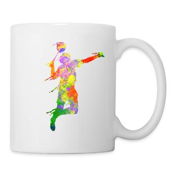 Badminton Scherenschnitt Squash - Tasse - Weiß - Rechts