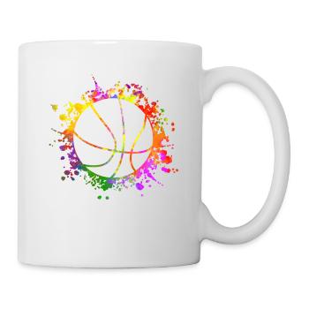 Basketball Bunte Spritzer Korbball Trainer - Tasse - Weiß - Rechts