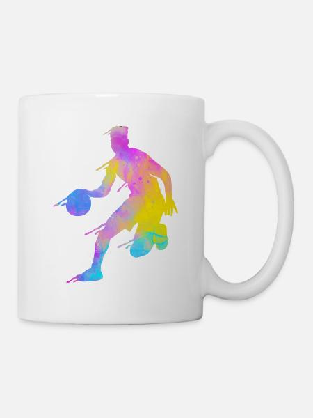 Basketball Éclaboussures colorées - Mug blanc - blanc