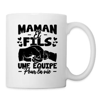 Maman et Fils une équipe pour la vie - Mug blanc - blanc - Droite