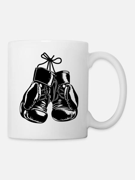 Gants de boxe Symbole Sports de boxe - Mug blanc - blanc