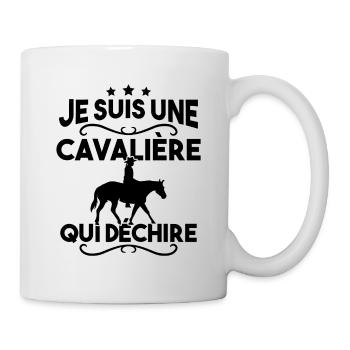 Je suis une cavalière qui déchire - Mug blanc - blanc - Droite