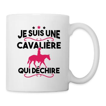 Je suis une cavalière qui déchire - Mug blanc - blanc - Droite