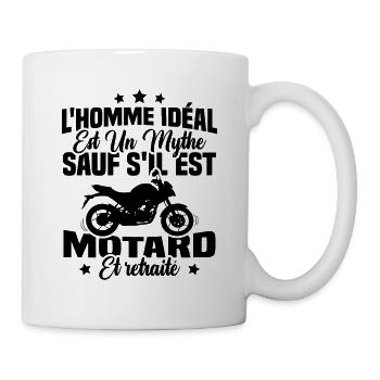Motard Et Retraité - Mug blanc - blanc - Droite