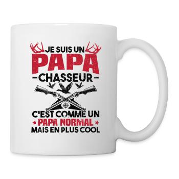 Un papa chasseur c'est comme un papa normal - Mug blanc - blanc - Droite