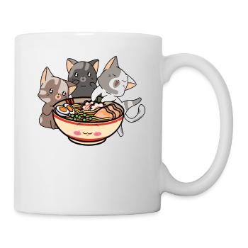 Katze Und Ramen Katzen Essen Ramen - Tasse - Weiß - Rechts