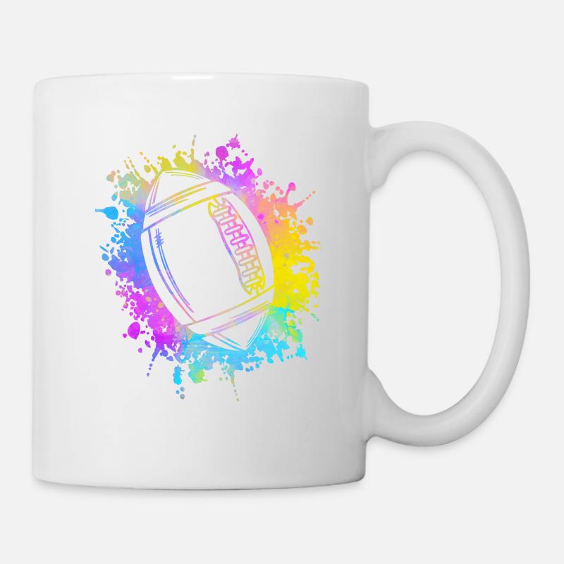 Bunte Spritzer Fußball Kinder - Tasse - Weiß