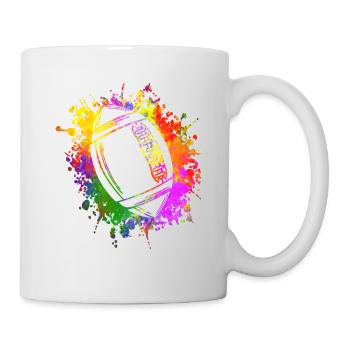Colourful splashes of rugby football - Mug - white - Right