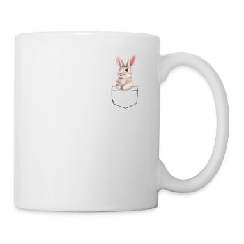 Hase In Einer Tasche Aquarell - Tasse - Weiß - Rechts