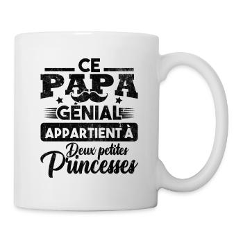 Ce papa génial appartient à deux princesses - Mug blanc - blanc - Droite