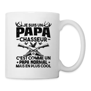 Un papa chasseur c'est comme un papa normal - Mug blanc - blanc - Droite