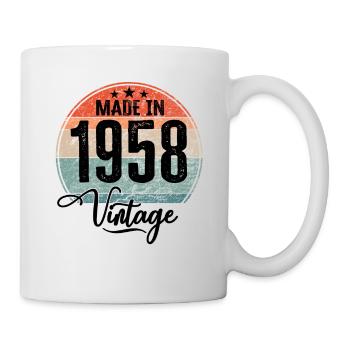 Vintage Made in 1958 Geburtsjahr 1958 Geburtstag - Tasse - Weiß - Rechts