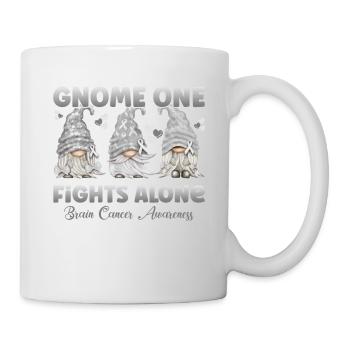Gnome One fights gray brain cancer alone - Mug - white - Right