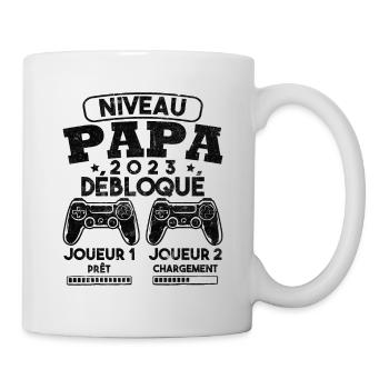 Niveau papa débloqué futur père 2023 - Mug blanc - blanc - Droite