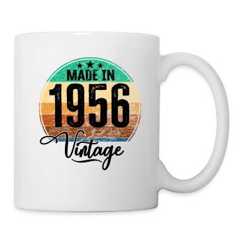 Vintage Made in 1956 Geburtsjahr 1956 Geburtstag - Tasse - Weiß - Rechts