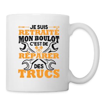 Retraité mon boulot est de réparer des trucs - Mug blanc - blanc - Droite