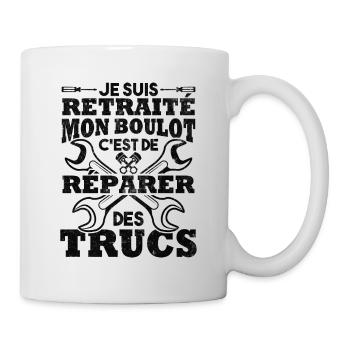 Retraité mon boulot est de réparer des trucs - Mug blanc - blanc - Droite