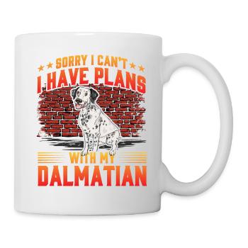 Désolé je ne peux pas j’ai des projets avec mon dalmatien - Mug blanc - blanc - Droite