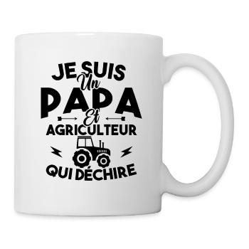 Papa et agriculteur - Mug blanc - blanc - Droite