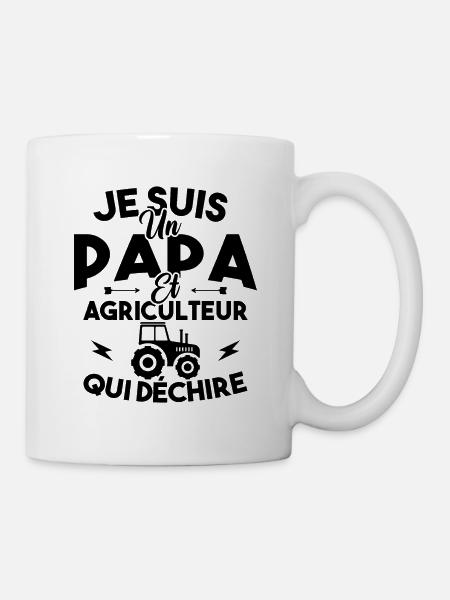 Papa et agriculteur - Mug blanc - blanc