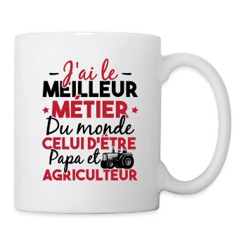 Papa et Agriculteur - Humour papa agriculteur - Mug blanc - blanc - Droite