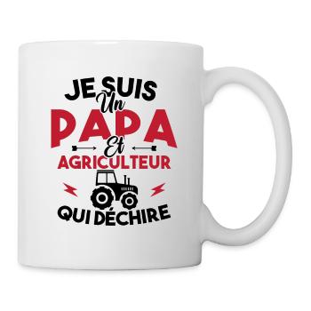 Papa et agriculteur - Mug blanc - blanc - Droite