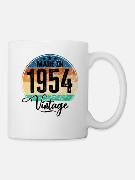 Vintage Made in 1954 Geburtsjahr 1954 Geburtstag - Tasse - Weiß