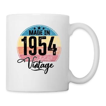 Vintage Made in 1954 Geburtsjahr 1954 Geburtstag - Tasse - Weiß - Rechts