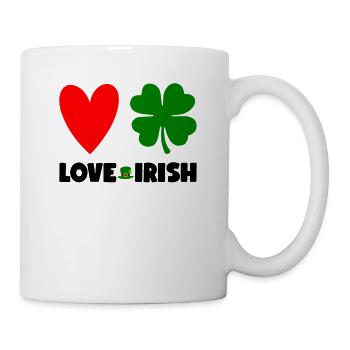St Patricks Day Accessoires Ireland Shamrock Deko - Tasse - Weiß - Rechts
