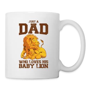 Just a father who loves his lion cub - Mug - white - Right