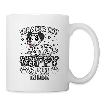 Cherchez l’endroit heureux dans la vie - Mug blanc - blanc - Droite