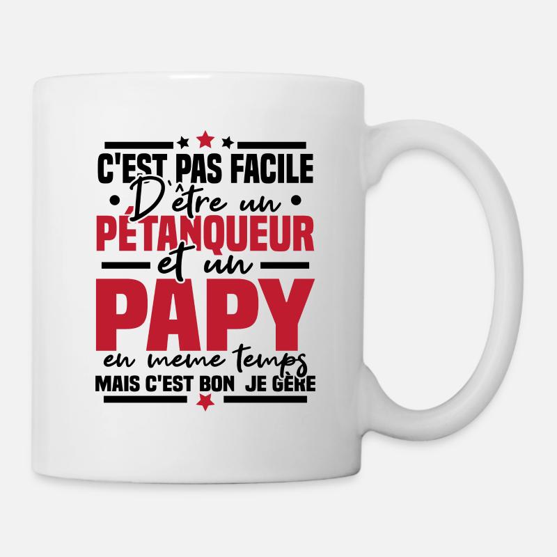 Pétanqueur et Papy - Mug blanc - blanc