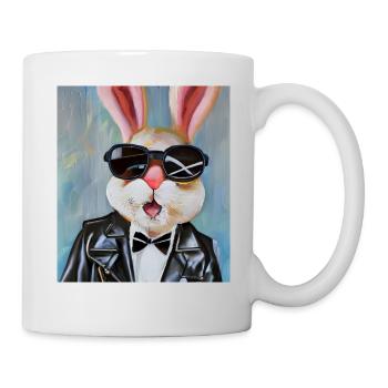 Stylischer Hase - Tasse - Weiß - Rechts