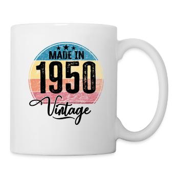 Vintage Fabriqué en 1950 Année de naissance 1950 Anniversaire - Mug blanc - blanc - Droite