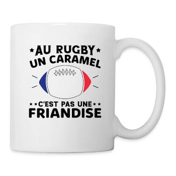Au Rugby Un Caramel C'est Pas Une Friandise - Mug blanc - blanc - Droite