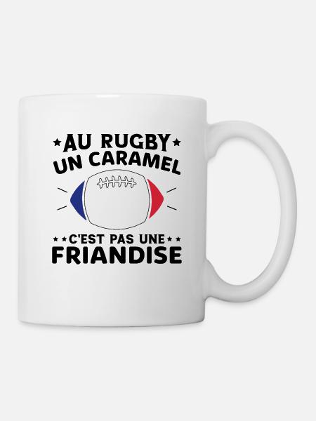 Au Rugby Un Caramel C'est Pas Une Friandise - Mug blanc - blanc