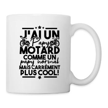 J ai un papy motard comme un papy normal - Mug blanc - blanc - Droite