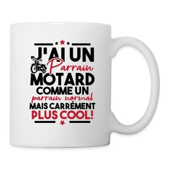 J ai un parrain motard comme un parrain normal - Mug blanc - blanc - Droite