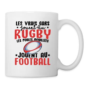 Les vrais gars jouent au rugby humour rugbyman - Mug blanc - blanc - Droite
