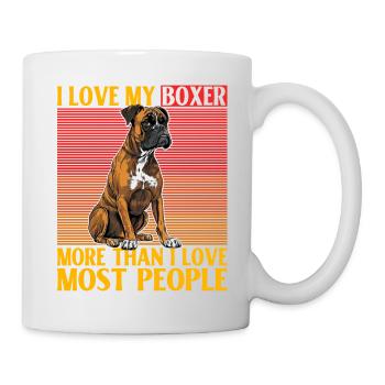 J’aime mon Boxer plus que j’aime la plupart des gens - Mug blanc - blanc - Droite
