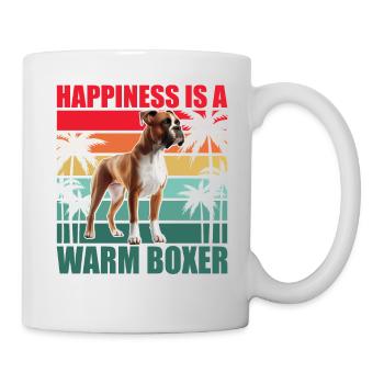 Le bonheur est un boxeur chaleureux - Mug blanc - blanc - Droite